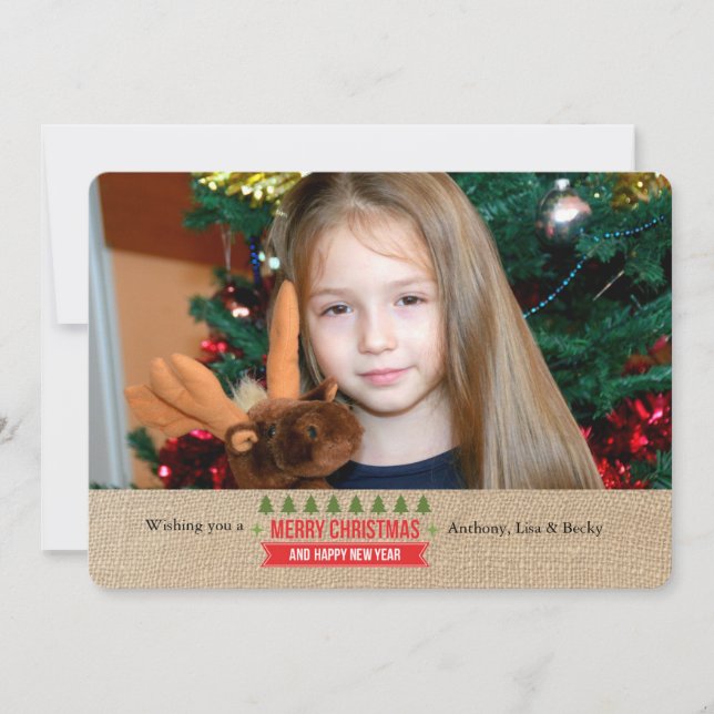 Christmas Trees Photo Holiday Card (Front)