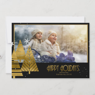 Christmas Trees Photo Template Gold ID863