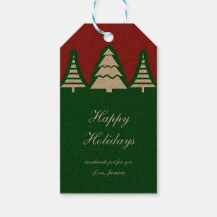 Christmas Trees Red & Green Christmas Gift Tag