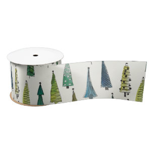 christmas trees ribbon satin ribbon