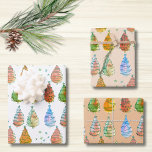 Christmas Trees Rust Wrapping Paper Sheet<br><div class="desc">This rustic Christmas wrapping paper is decorated with whimsical watercolor Christmas Trees in shades of rust and green.
Original Watercolor © Michele Davies.</div>