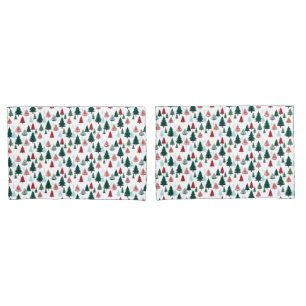 Christmas Trees Scandi Pine Forest Cozy Patterned Pillowcase