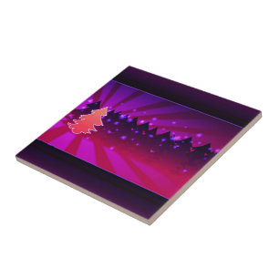 Christmas Trees Shades of Purple Tile