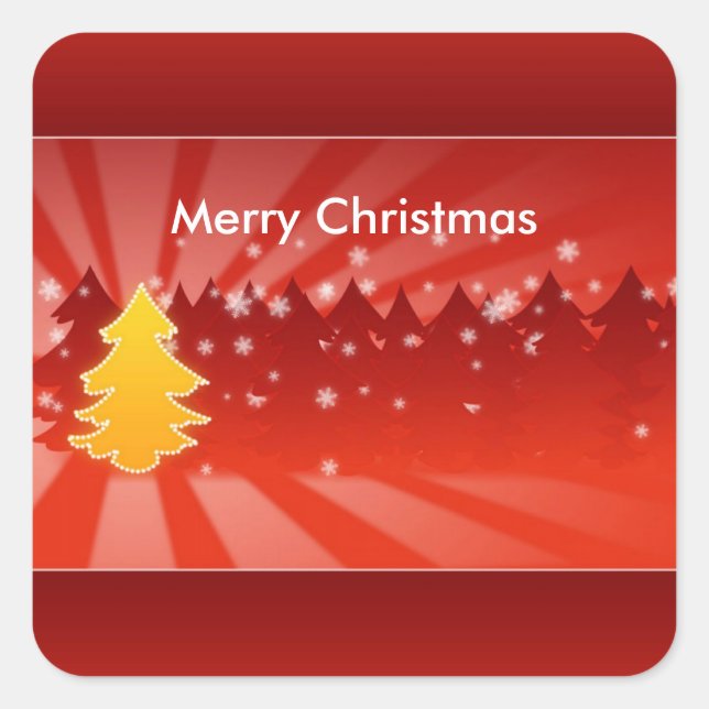 Christmas Trees Shades of Red Stickers (Front)