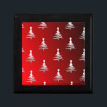 Christmas Trees Silver on Red Gift Box<br><div class="desc">Thank You for visiting The Holiday Christmas Shop! You are viewing The Lee Hiller Designs Holiday Collection of Home and Office Decor,  Apparel,  Gifts,  Collectibles and more. The Designs include Lee Hiller Photography in Hand Drawn Mixed Media and  Digital Art Collection.</div>