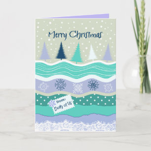 Christmas Trees & Snowflakes Card from Both of Us
