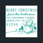 Christmas Trees & Snowman Name & Return Address Self-inking Stamp<br><div class="desc">Easily personalize these custom Christmas Trees & Snowman Name & Return Address self-inking rubber stamps with your own names and address. To customize these rubber stamps, click on "Personalize this template" and change the text in the boxes provided. Available in 9 different colours and 6 sizes. Please view your design...</div>