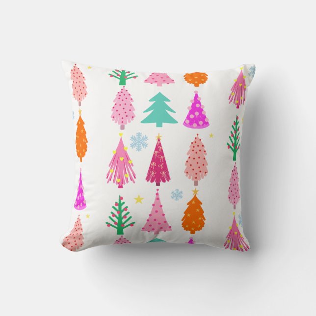 Christmas trees throw pillow (Front)