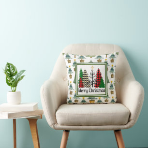 Christmas Trees Throw Pillow