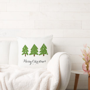 Christmas trees throw pillow