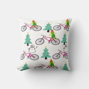 Christmas Trees Throw Pillow, Snowman, Elf Pillow