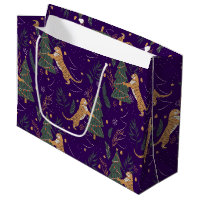 Christmas trees & tigers pattern custom background