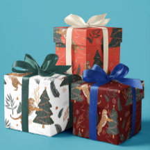 Christmas trees & tigers pattern custom background