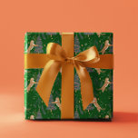 Christmas trees & tigers pattern Green background Wrapping Paper<br><div class="desc">This colourful cartoon-style Christmas tree pattern has a customizable dark green background.
Christmas,  trees,  Christmas animals,  and other Christmas symbols.</div>