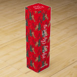 Christmas trees & tigers pattern Red background Wine Box<br><div class="desc">This colourful cartoon-style Christmas tree pattern with a customizable red background allows you to change the background colours.
Christmas,  trees,  Christmas animals,  and other Christmas symbols.</div>