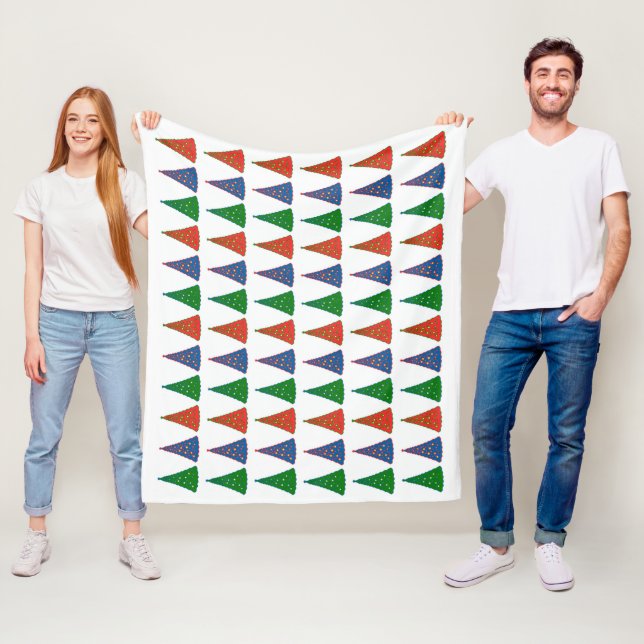 Christmas Trees Tri-Colour  Fleece Blanket (In Situ)