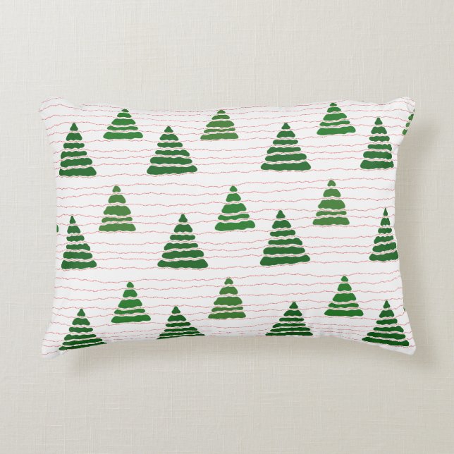 Christmas trees with beads strings pattern accent pillow (Front)