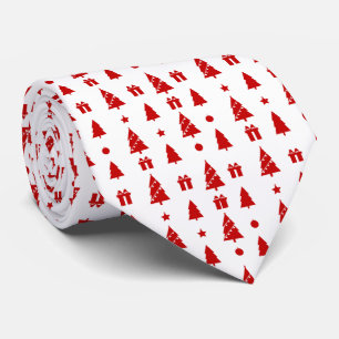 Christmas Trees with Gift Boxes Pattern Tie