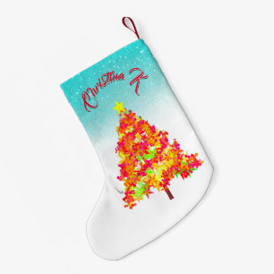 Christmas Trees with Sparkles Pattern Small Christmas Stocking