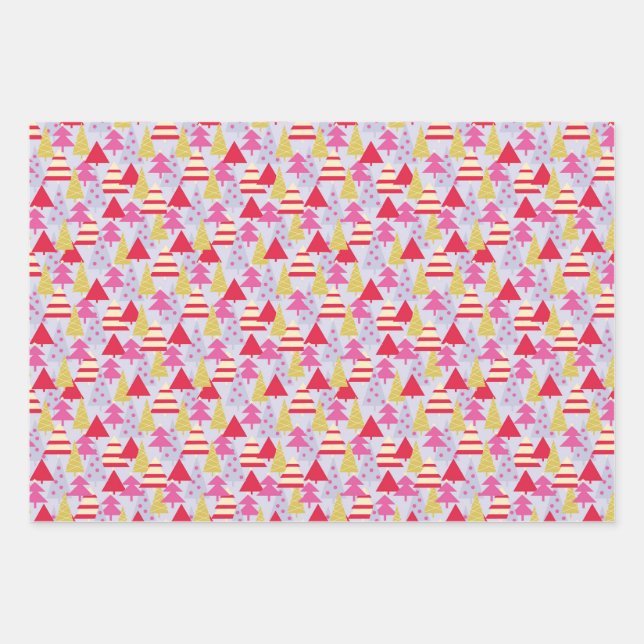 Christmas Trees Wrapping Paper Sheet (Front)