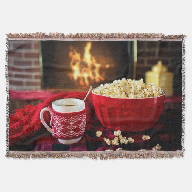 Christmas Treet - Popcorn and Hot Cider Throw Blanket (Front)