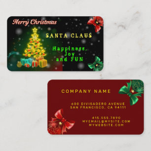 Christmas Trendy Neon Holiday Collection Business Card