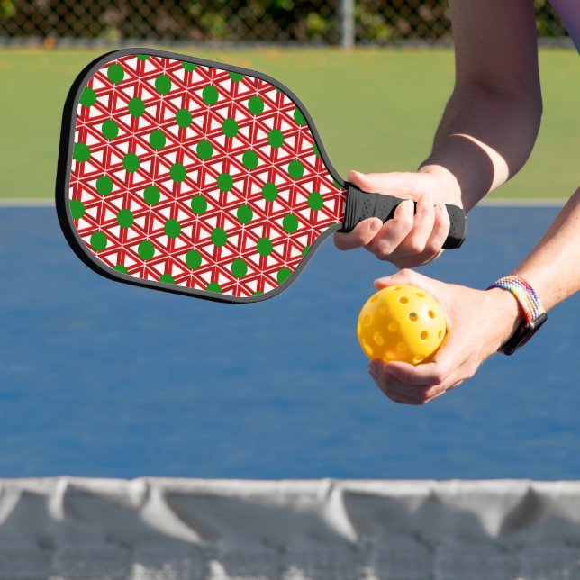 Christmas Triangle Quilt  Pickleball Paddle (Insitu)