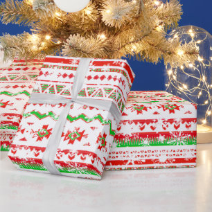 Christmas tribal with snow wrapping paper