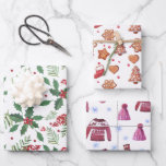 Christmas Trio- Cookies, Holly Berries, & Sweaters Wrapping Paper Sheet<br><div class="desc">Make the holidays fun with your Christmas Trio- Gingerbread Cookies,  Holly Berries & Ugly Sweaters.</div>