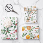 Christmas Trio- Oranges, Holly Berries, & Presents Wrapping Paper Sheet<br><div class="desc">Make the holidays fun with your Christmas Trio- Oranges & Cinnamon,  Holly Berries & Christmas Presents.</div>
