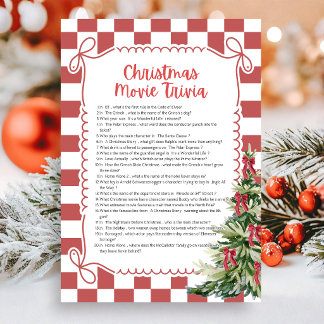 Christmas Trivia Game Holiday Card
