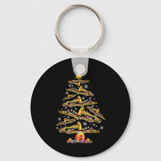 Christmas Trombone Player Xmas Tree Jazz Music Lov Keychain