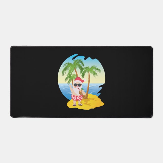 Christmas Tropical Beach Funny Santa Claus (Recto)