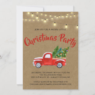 Christmas Truck A Merry Little Christmas Party Invitation