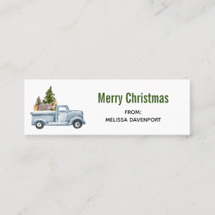 Christmas Truck Carrying Trees & Animals Mini Business Card