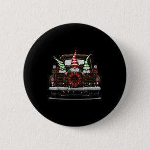 Christmas Truck Cute Gnome 2 Inch Round Button