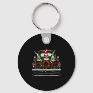 Christmas Truck Cute Gnome  Keychain