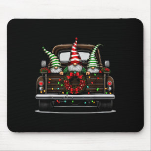Christmas Truck Cute Gnome Mouse Pad