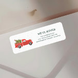 Christmas Truck Moving Announcement Return Address<br><div class="desc">Announce your move this holiday with a cute illustration red truck design. Easily change the details on both the front and the reverse of the card by clicking the "Personalize" button.</div>