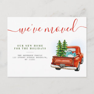 christmas truck Moving New Home announcement Postcard