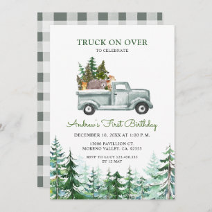 Christmas Truck on over for a birthday party Invitation