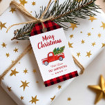 Christmas Truck Red Buffalo Plaid Merry Christmas Gift Tags<br><div class="desc">Christmas Truck Red Buffalo Plaid Merry Christmas Gift Tag. 
(1) For further customization,  please click the "customize further" link and use our design tool to modify this template. 
(2) If you need help or matching items,  please contact me.</div>