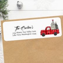 Christmas Truck Return Address Label