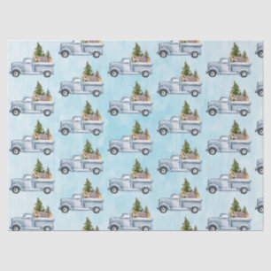 Christmas Truck with Cute Animals Pattern Tissue Paper