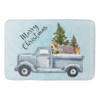Christmas Truck with Pine Trees & Forest Animals