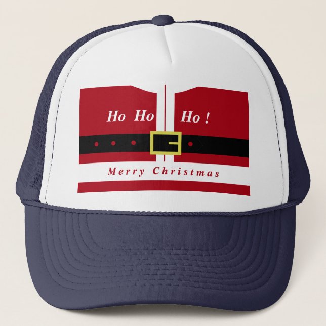 Christmas Trucker Hat Gift Santa Claus Fun (Front)