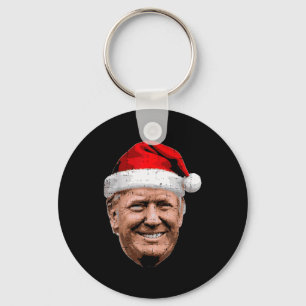 Christmas Trump Face Santa Funny Xmas Meme Men Wom Keychain