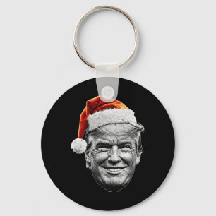 Christmas Trump Face Santa Funny Xmas Meme Men Wom Keychain