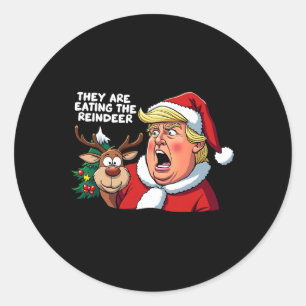 Christmas Trump Santa Claus They Are Eating The Re Classic Round Sticker