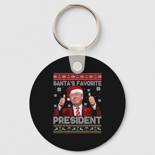 Christmas Trump Santa's Favourite President Xmas U Keychain (Front)